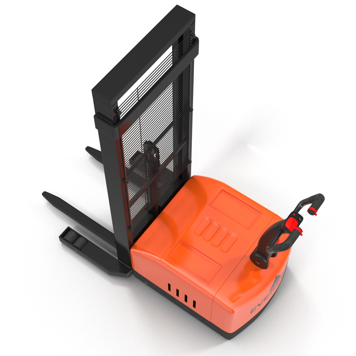 Electric Walkie Stacker Rigged Orange 3D