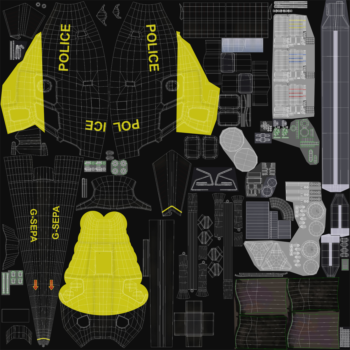 3D Police Aviation Eurocopter AS 355 model