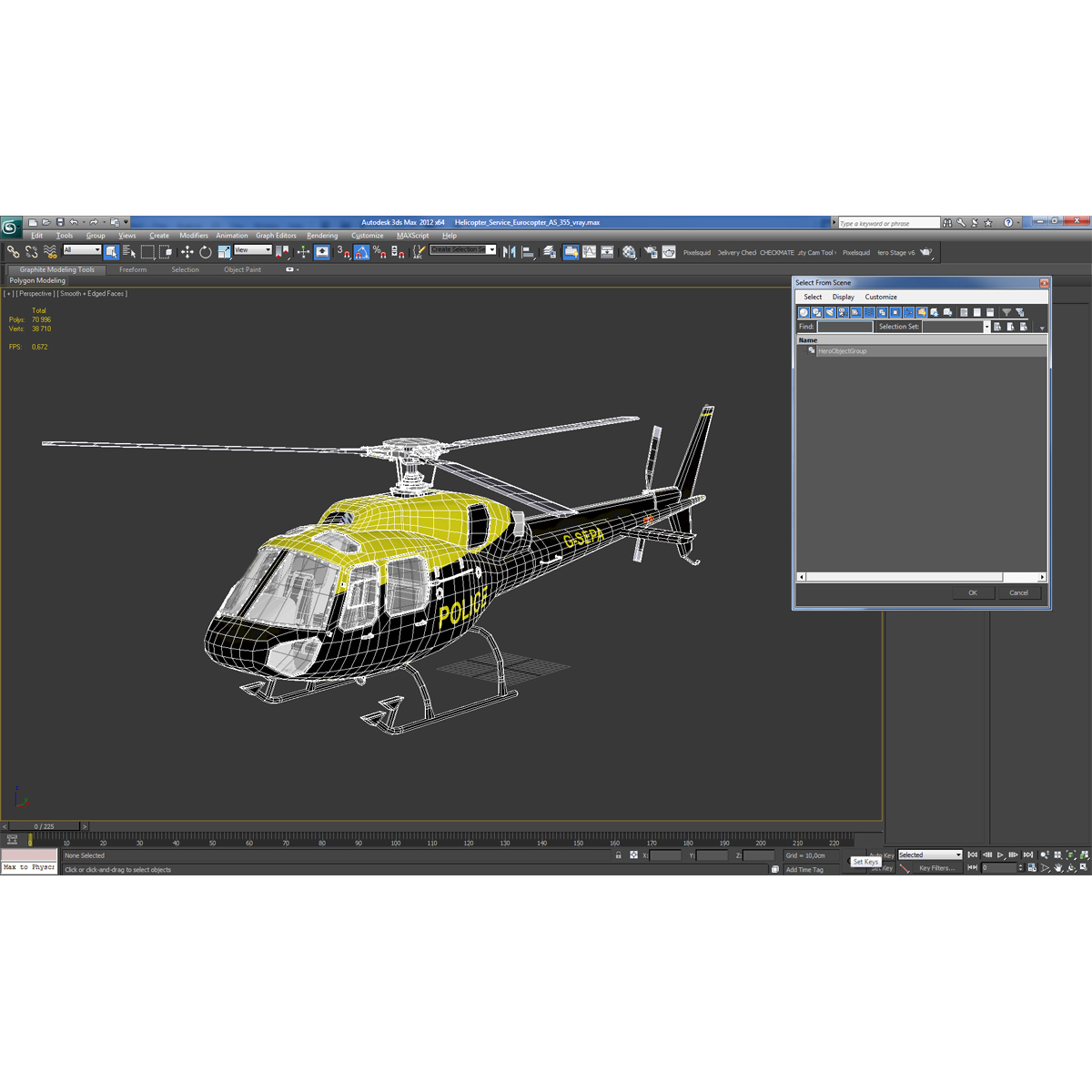 3D Police Aviation Eurocopter AS 355 model