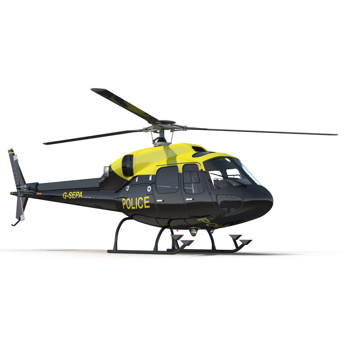 3D Police Aviation Eurocopter AS 355 model