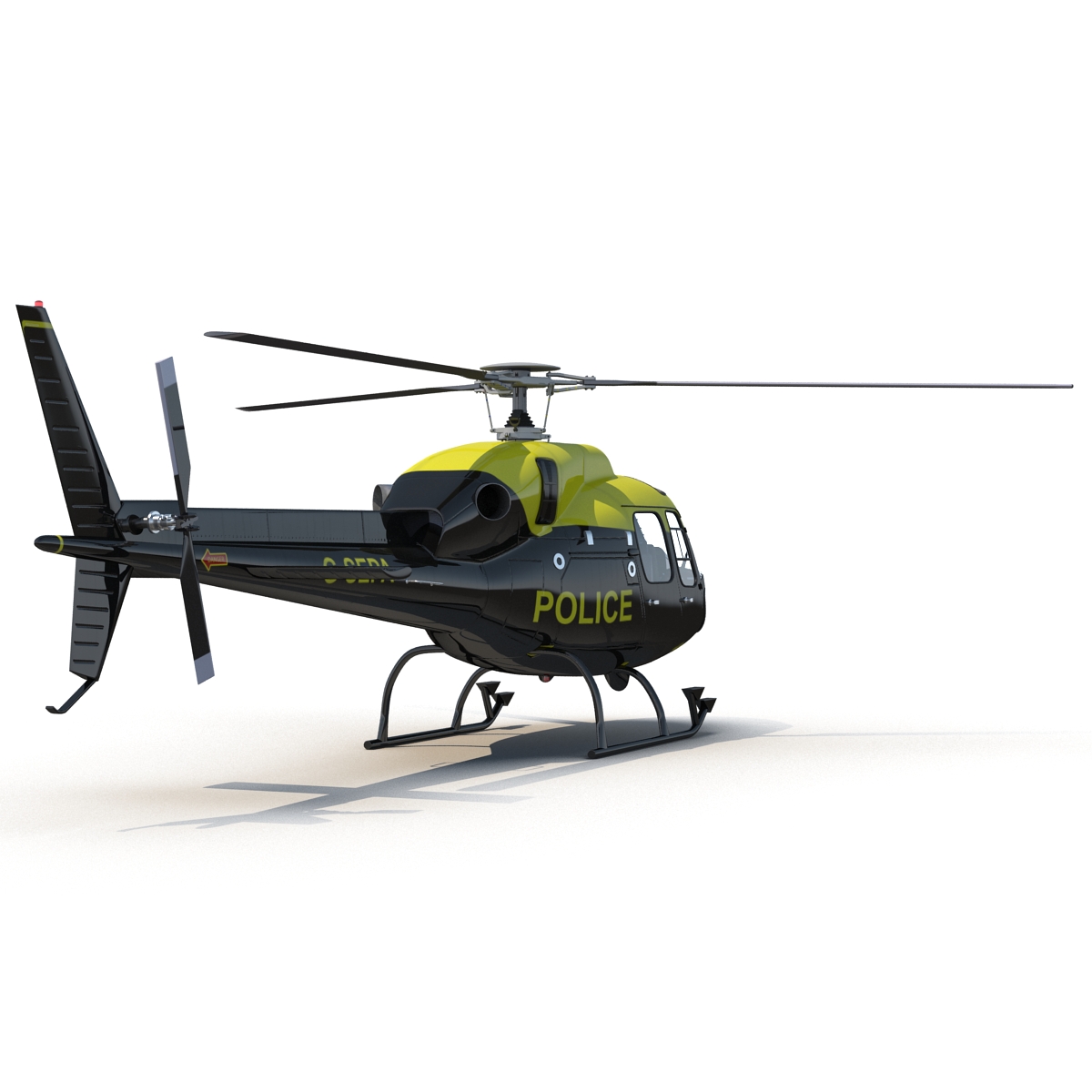 3D Police Aviation Eurocopter AS 355 model