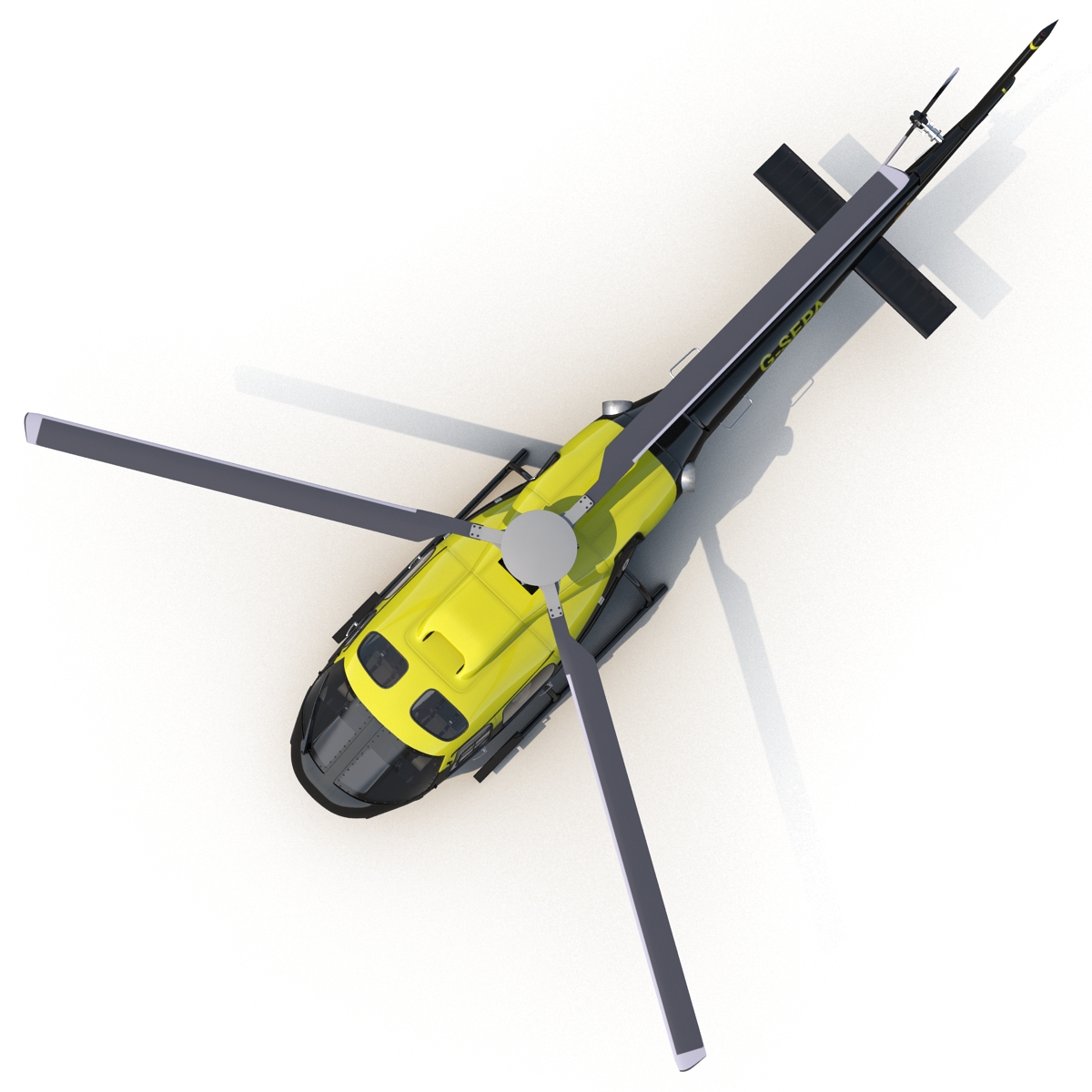 3D Police Aviation Eurocopter AS 355 model