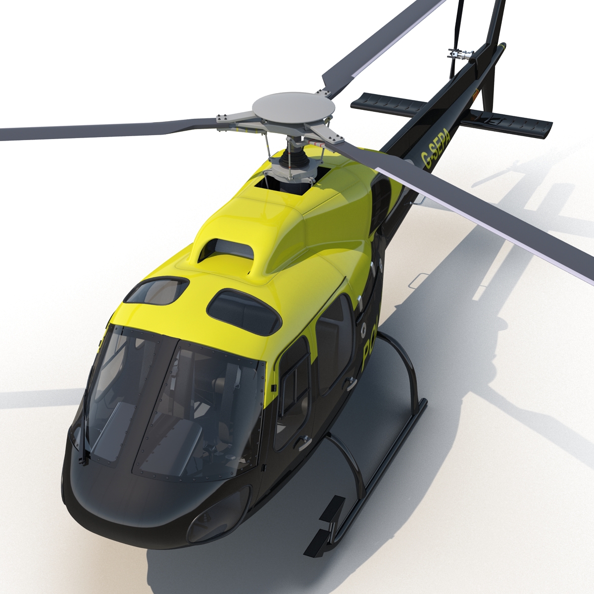 3D Police Aviation Eurocopter AS 355 model