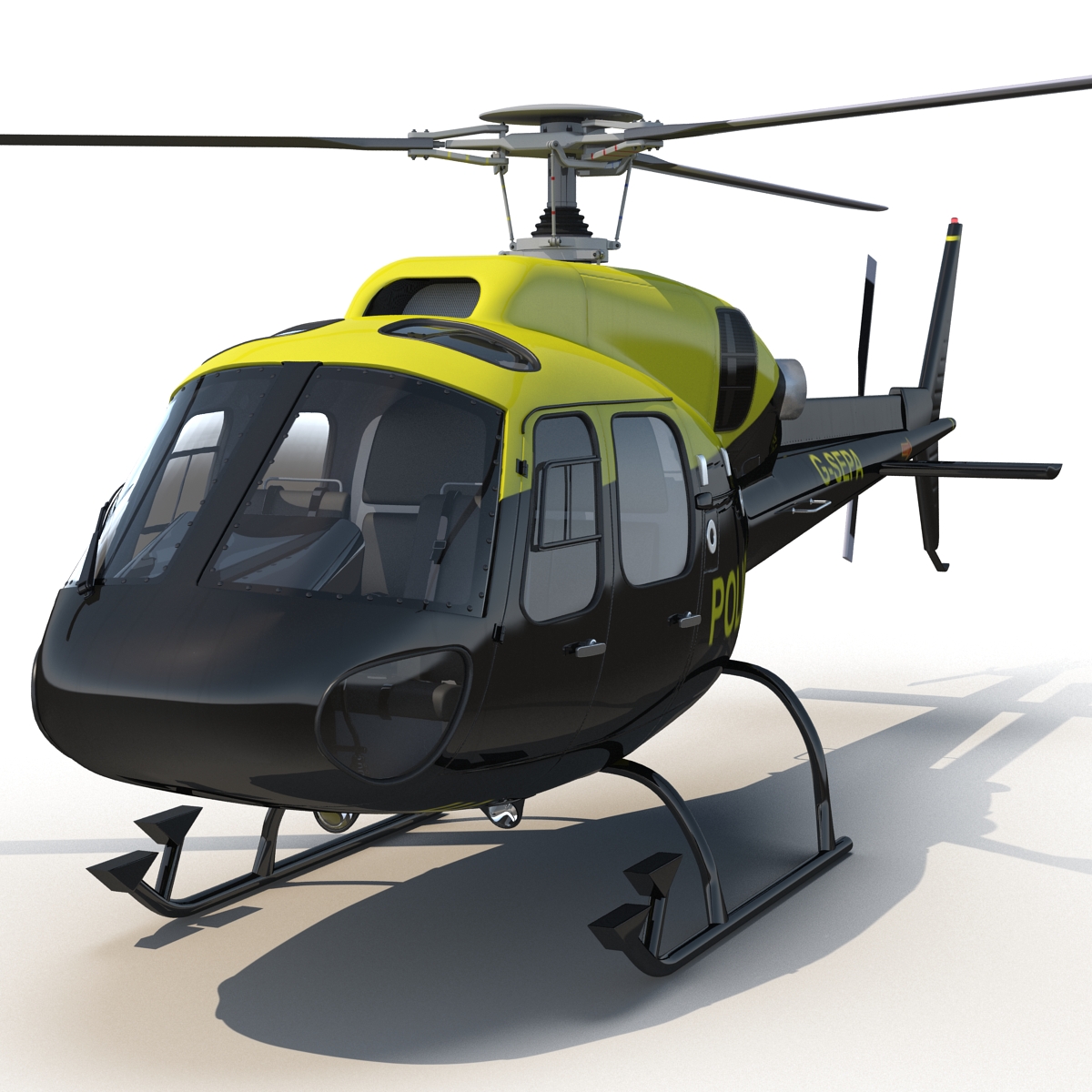 3D Police Aviation Eurocopter AS 355 model