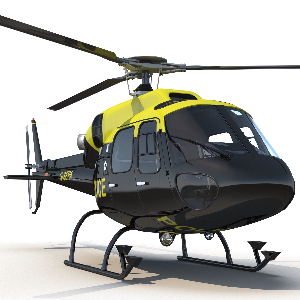 3D Police Aviation Eurocopter AS 355 model