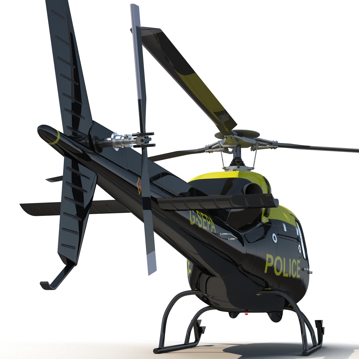 3D Police Aviation Eurocopter AS 355 model