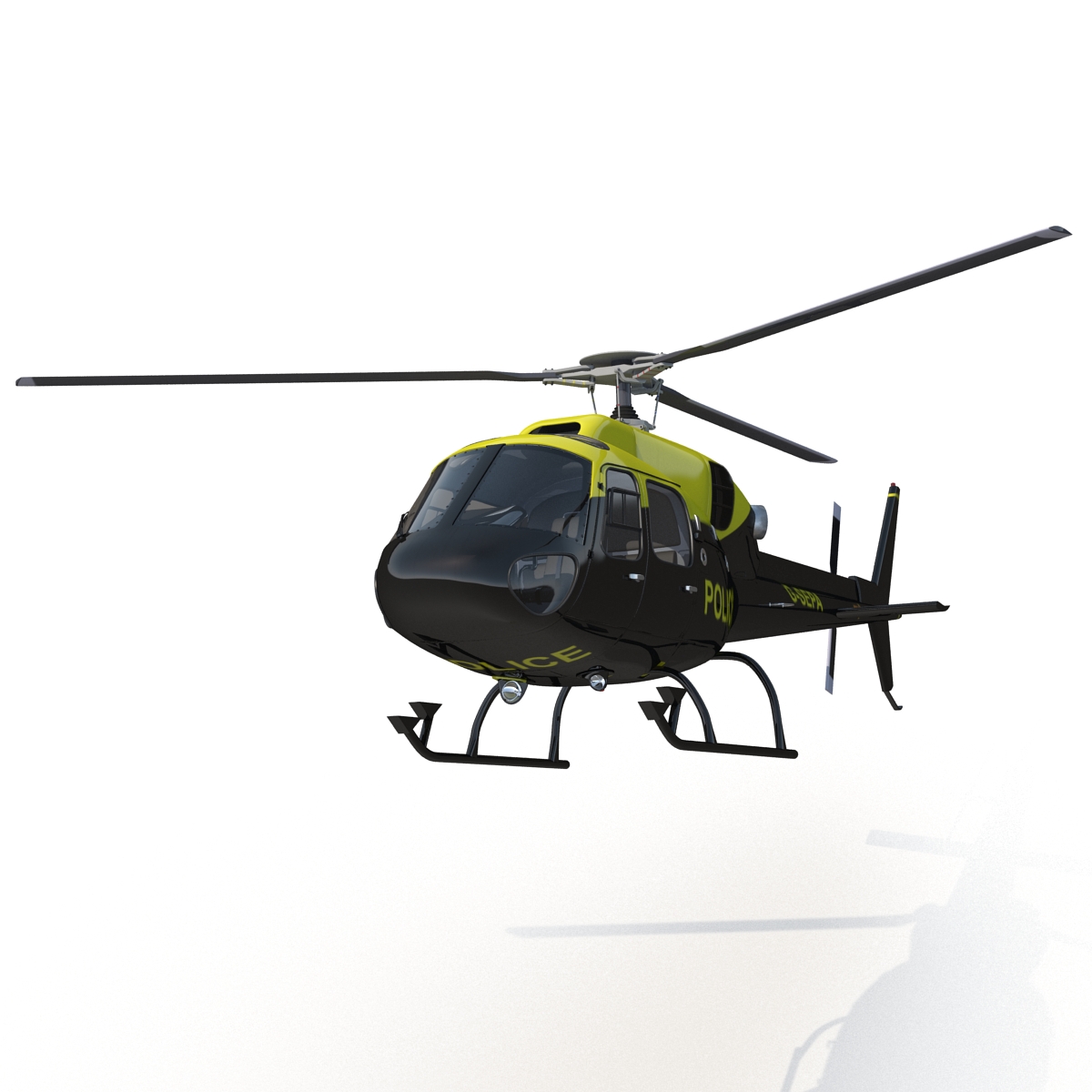 3D Police Aviation Eurocopter AS 355 model