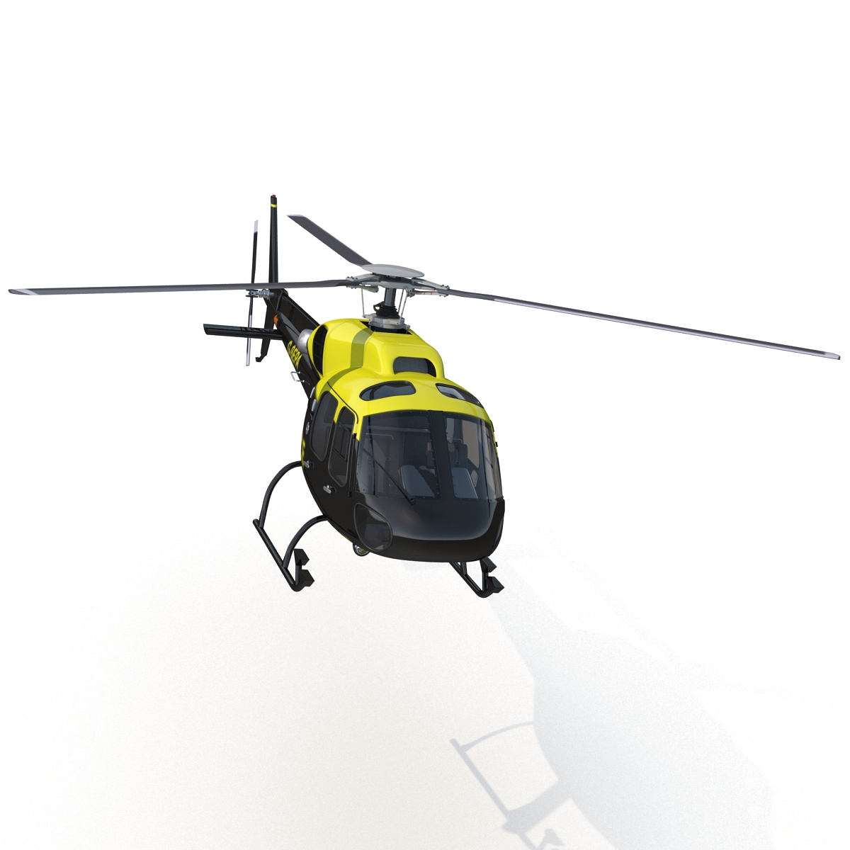 3D Police Aviation Eurocopter AS 355 model