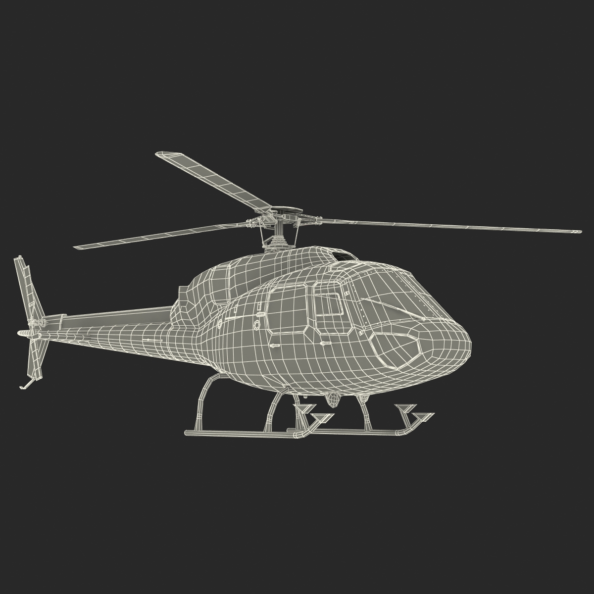 3D Police Aviation Eurocopter AS 355 model