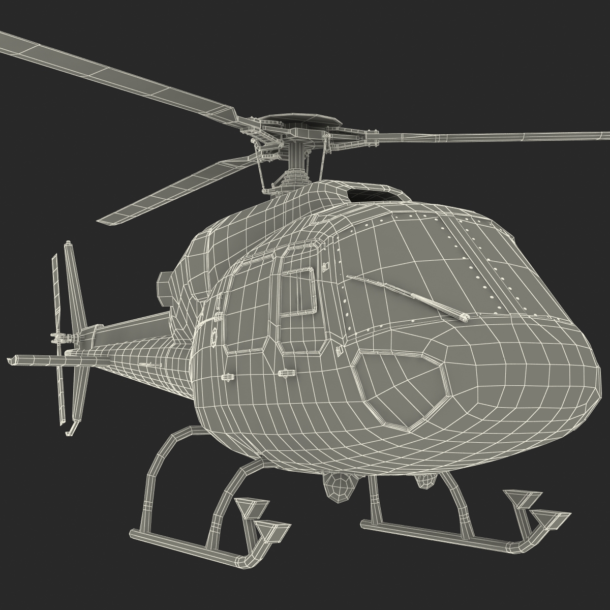 3D Police Aviation Eurocopter AS 355 model