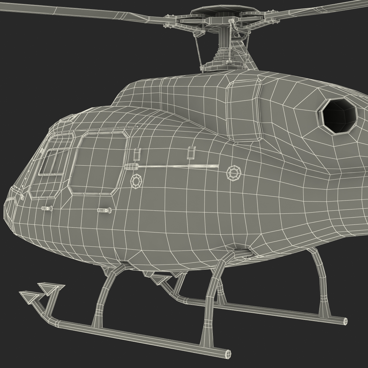 3D Police Aviation Eurocopter AS 355 model