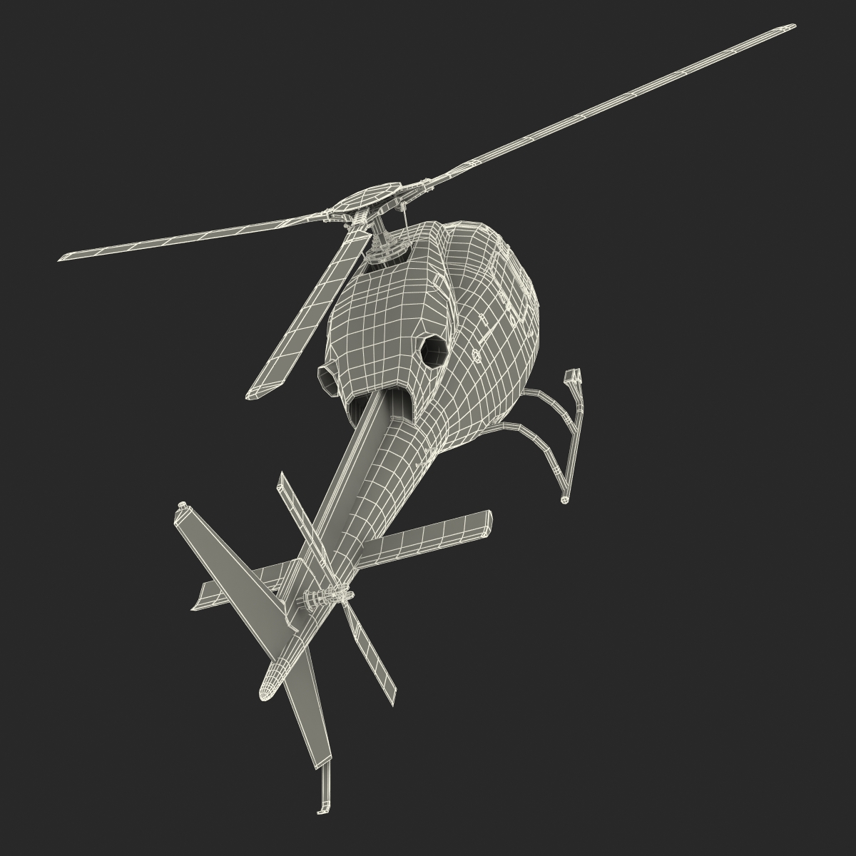 3D Police Aviation Eurocopter AS 355 model