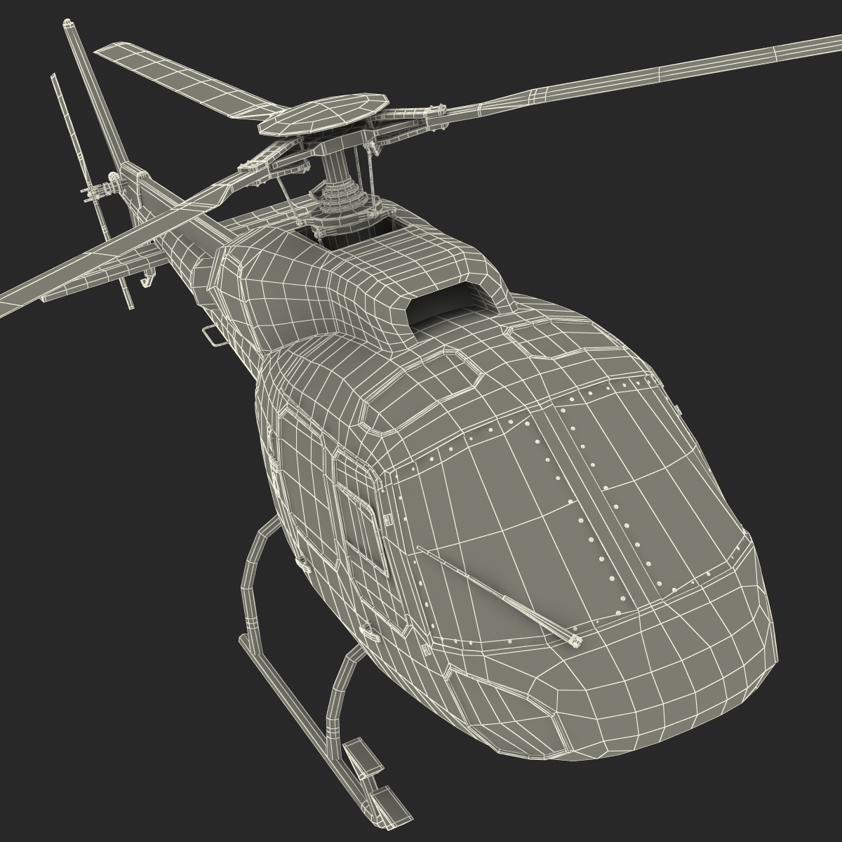 3D Police Aviation Eurocopter AS 355 model