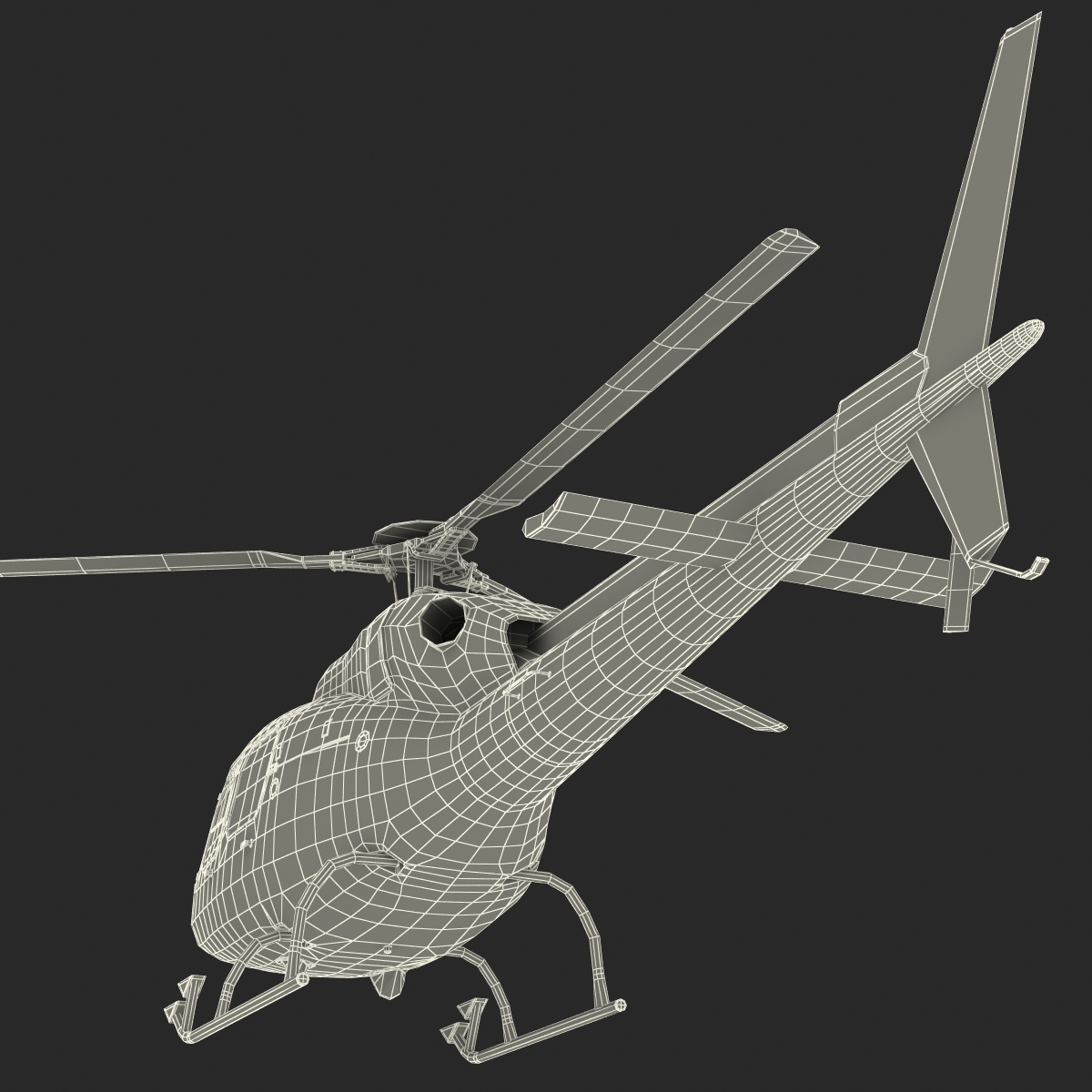 3D Police Aviation Eurocopter AS 355 model