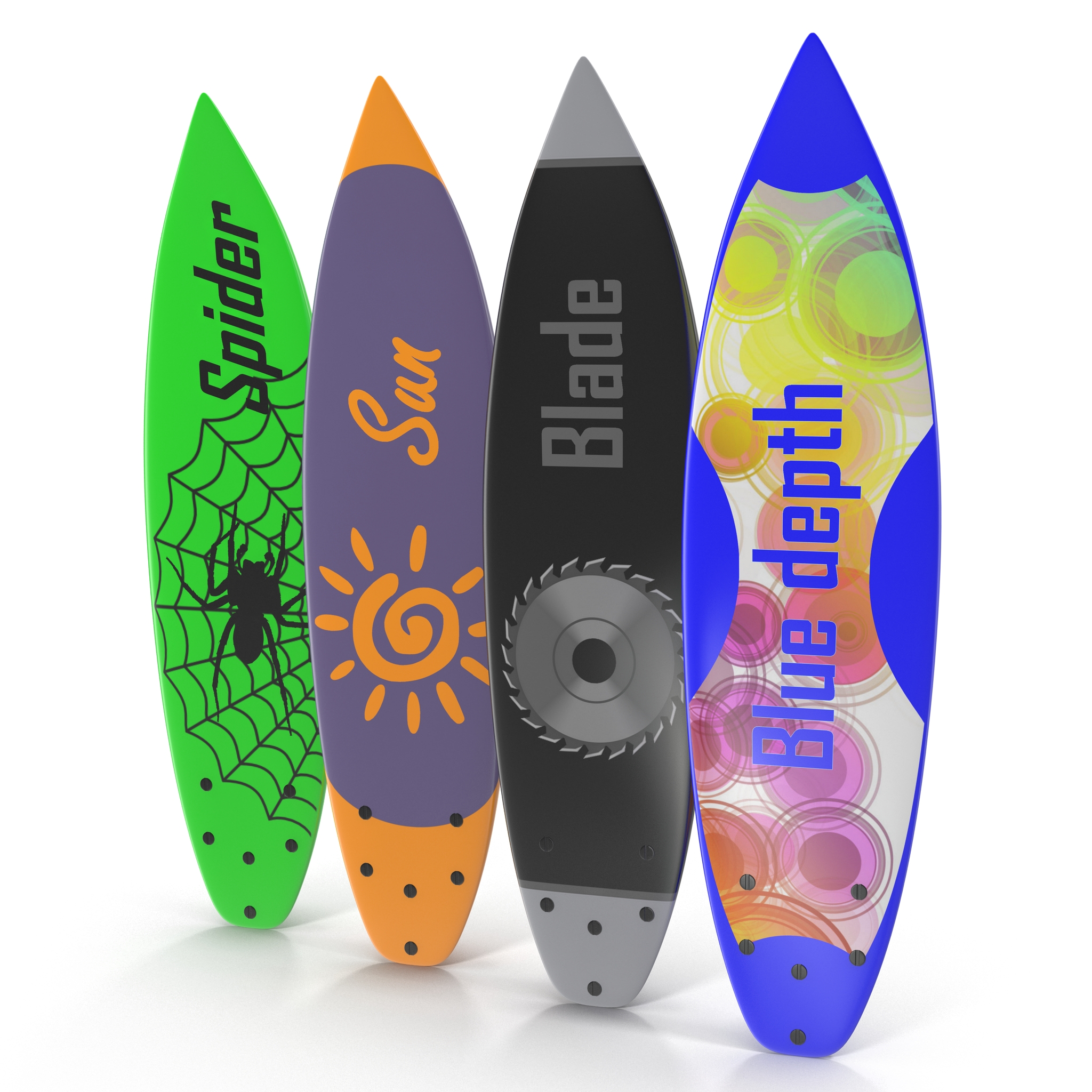 Surfboard Shortboard Set 3D model