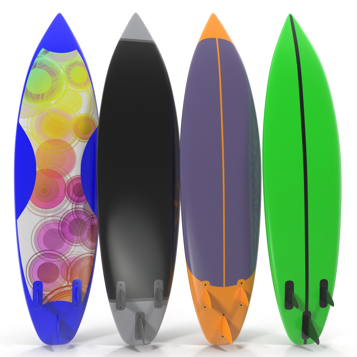 Surfboard Shortboard Set 3D model