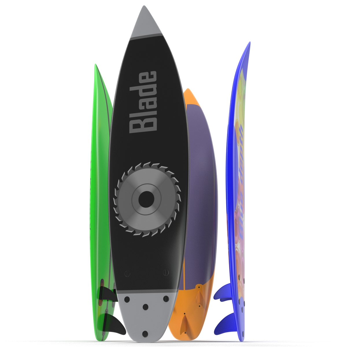 Surfboard Shortboard Set 3D model