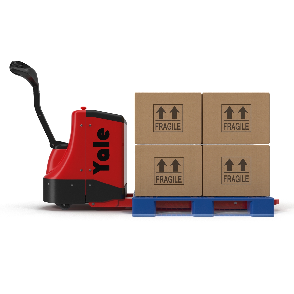 Powered Pallet Jack and Plastic Pallet Set 2 3D model