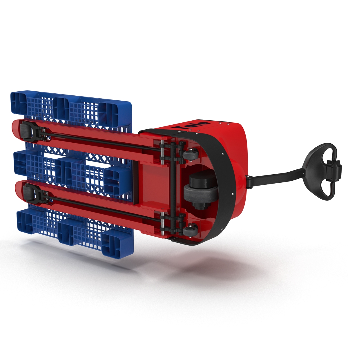 3D model Powered Pallet Jack and Plastic Pallet 2