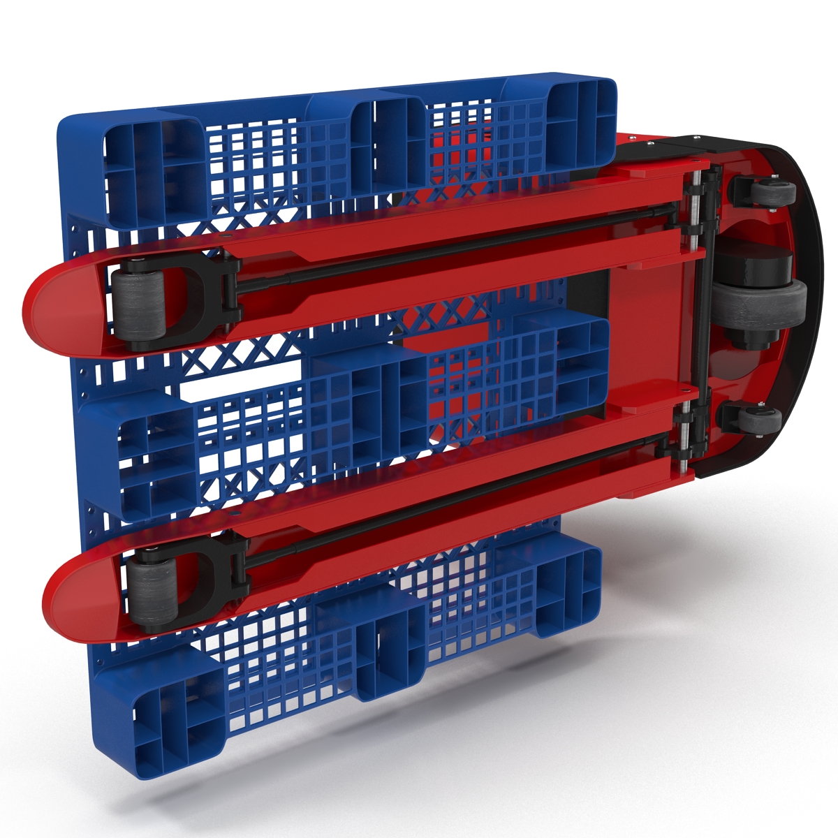 3D model Powered Pallet Jack and Plastic Pallet 2