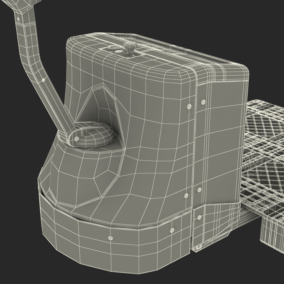 3D model Powered Pallet Jack and Plastic Pallet 2