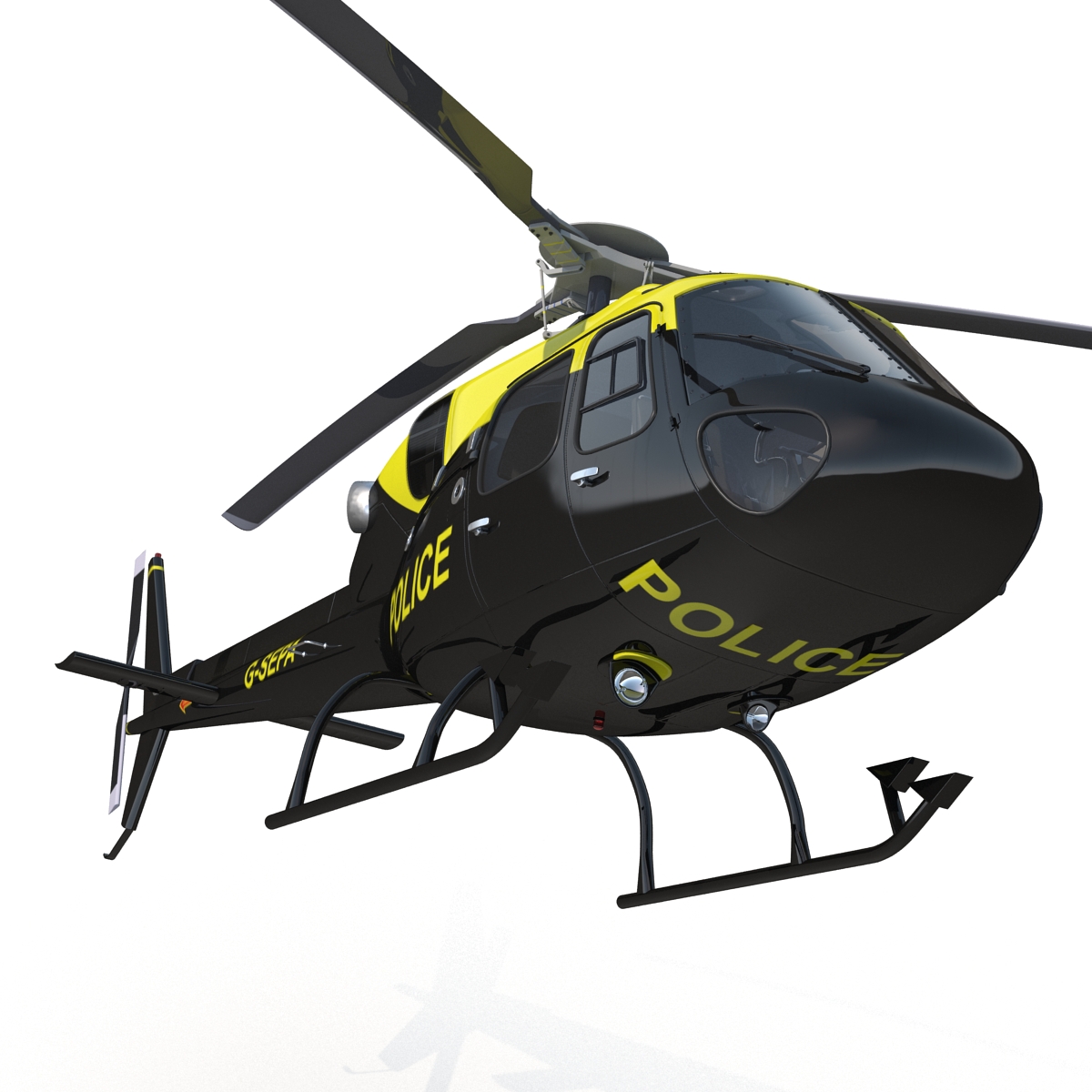 3D model Police Aviation Eurocopter AS 355 Rigged