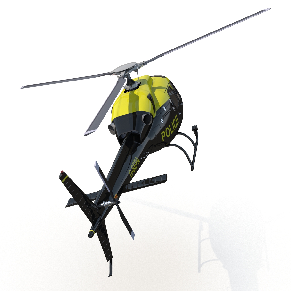 3D model Police Aviation Eurocopter AS 355 Rigged