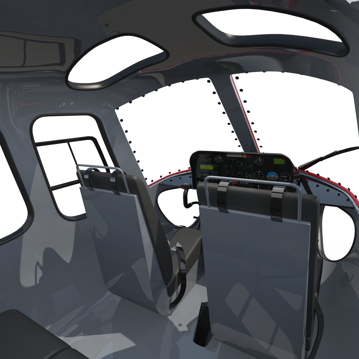 3D model Police Aviation Eurocopter AS 355 Rigged