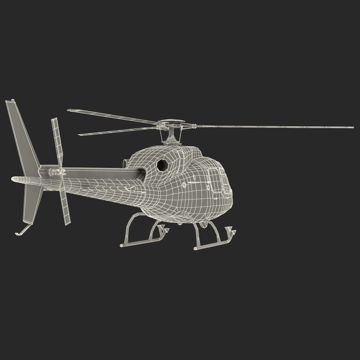 3D model Police Aviation Eurocopter AS 355 Rigged