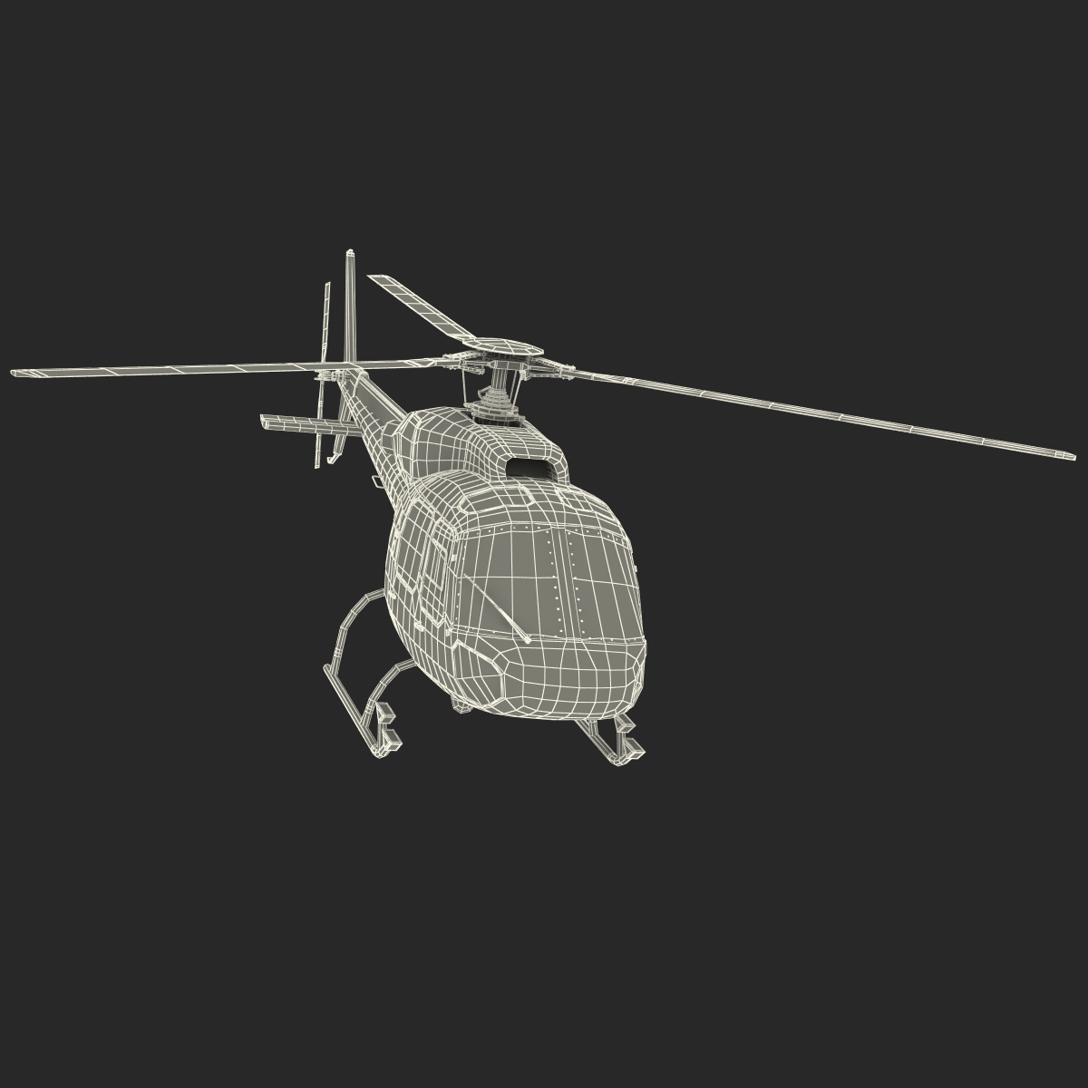 3D model Police Aviation Eurocopter AS 355 Rigged