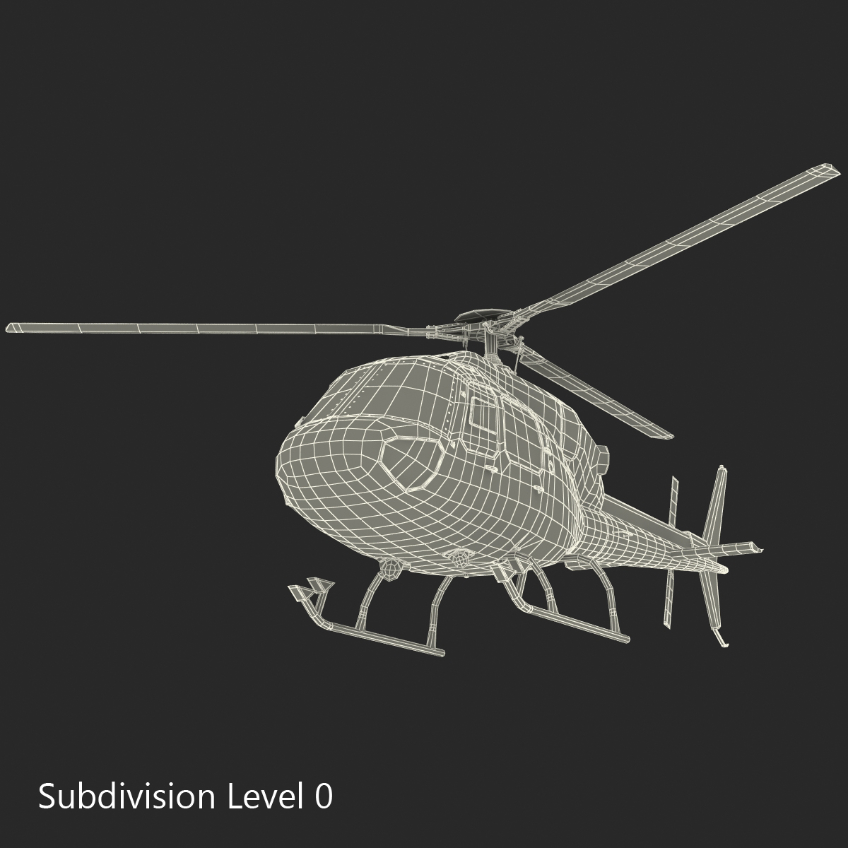 3D Helicopter Service Eurocopter AS 355 Rigged model