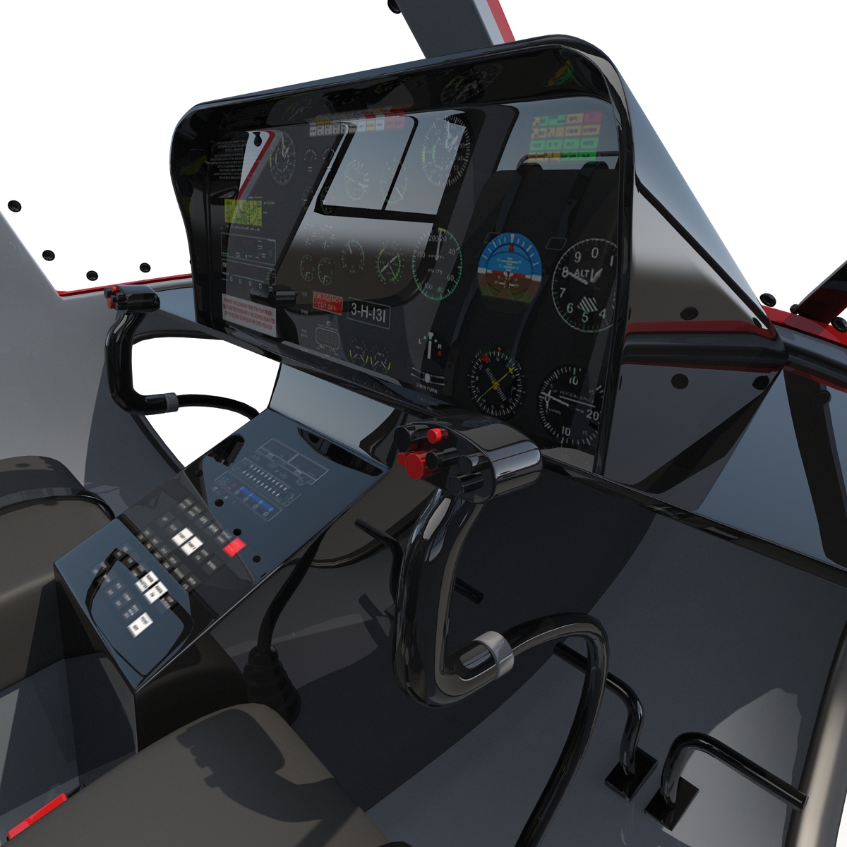 Eurocopter AS 355 Rigged 3D model