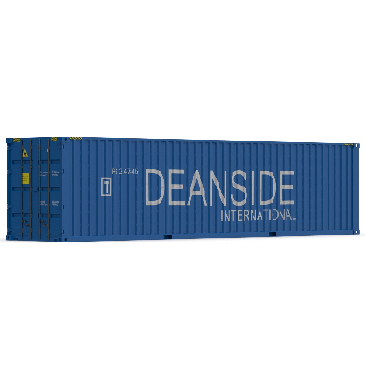 3D model 40 ft High-Cube Container Blue