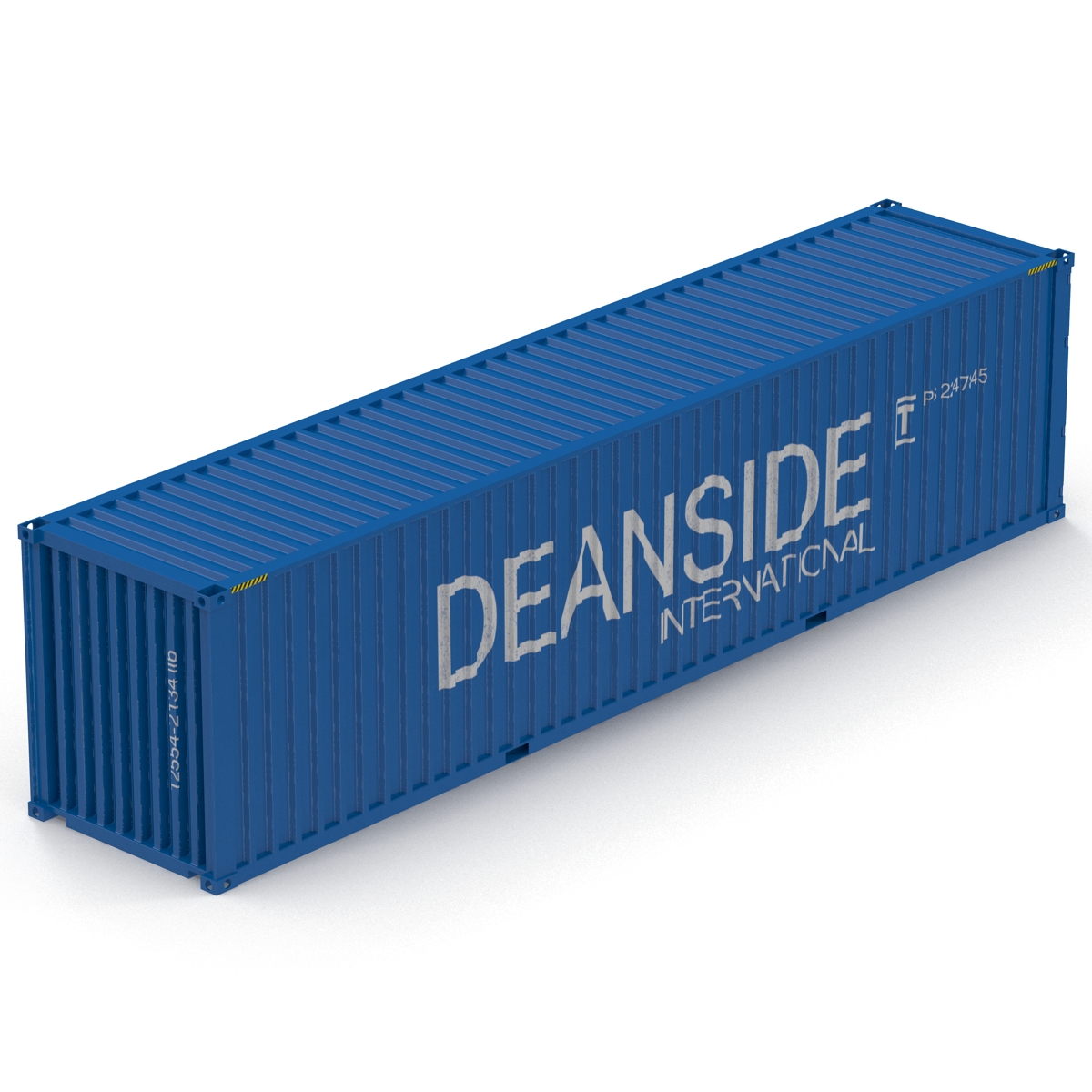 3D model 40 ft High-Cube Container Blue