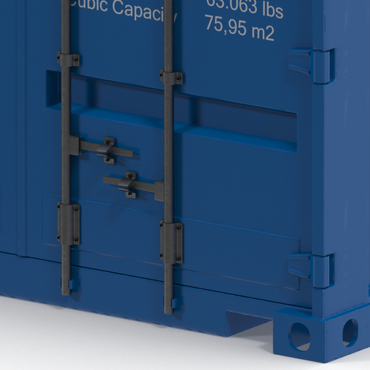 3D model 40 ft High-Cube Container Blue