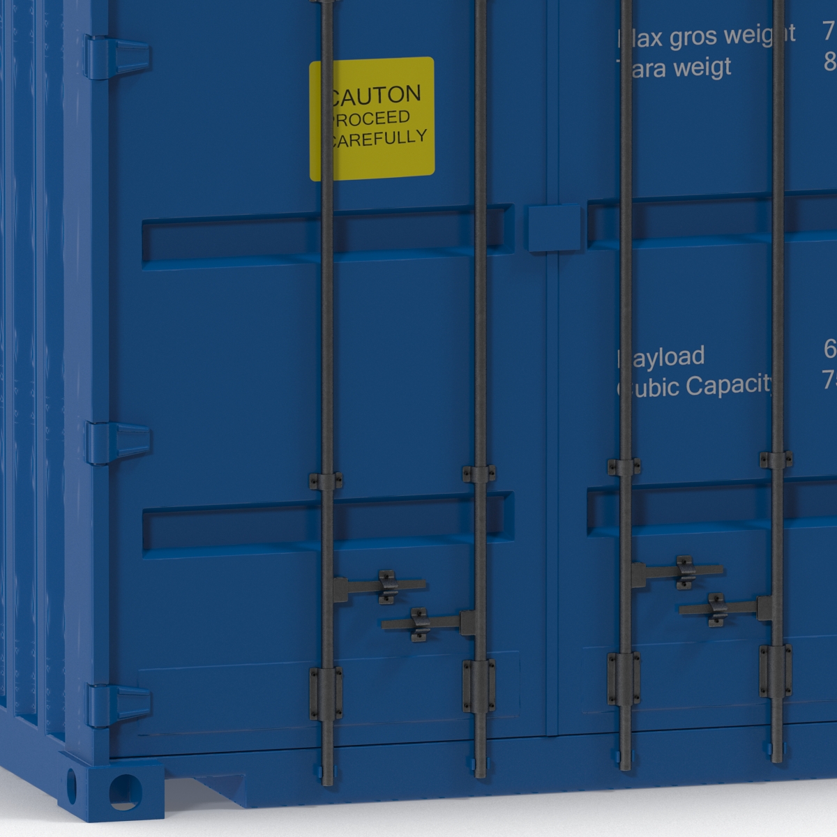 3D model 40 ft High-Cube Container Blue