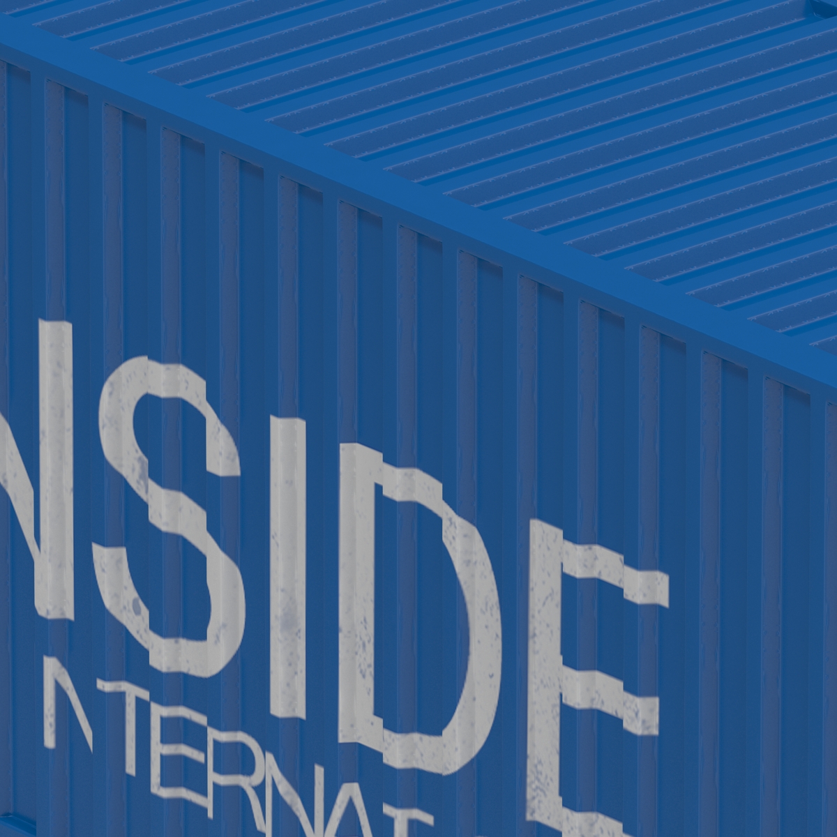 3D model 40 ft High-Cube Container Blue