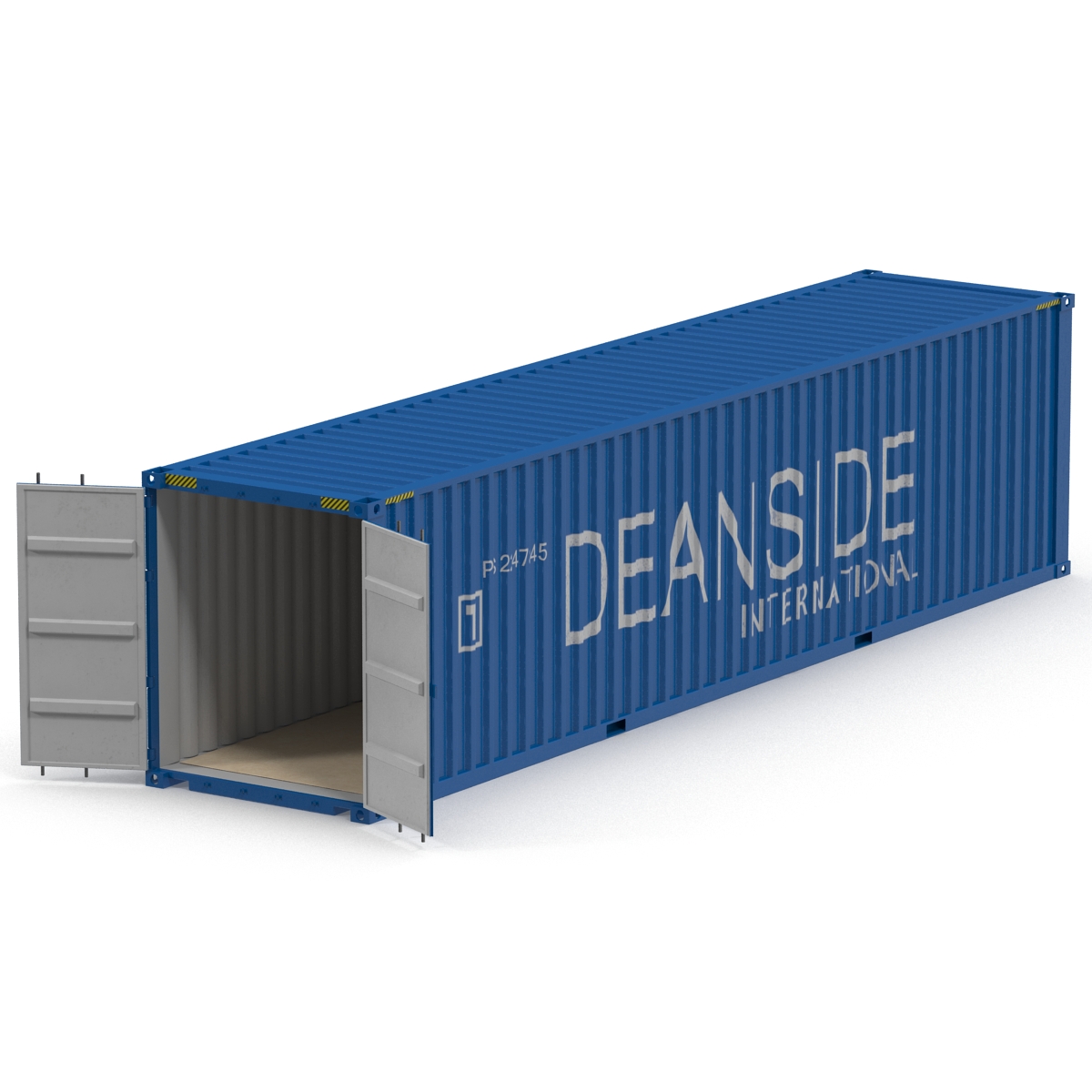 3D model 40 ft High-Cube Container Blue