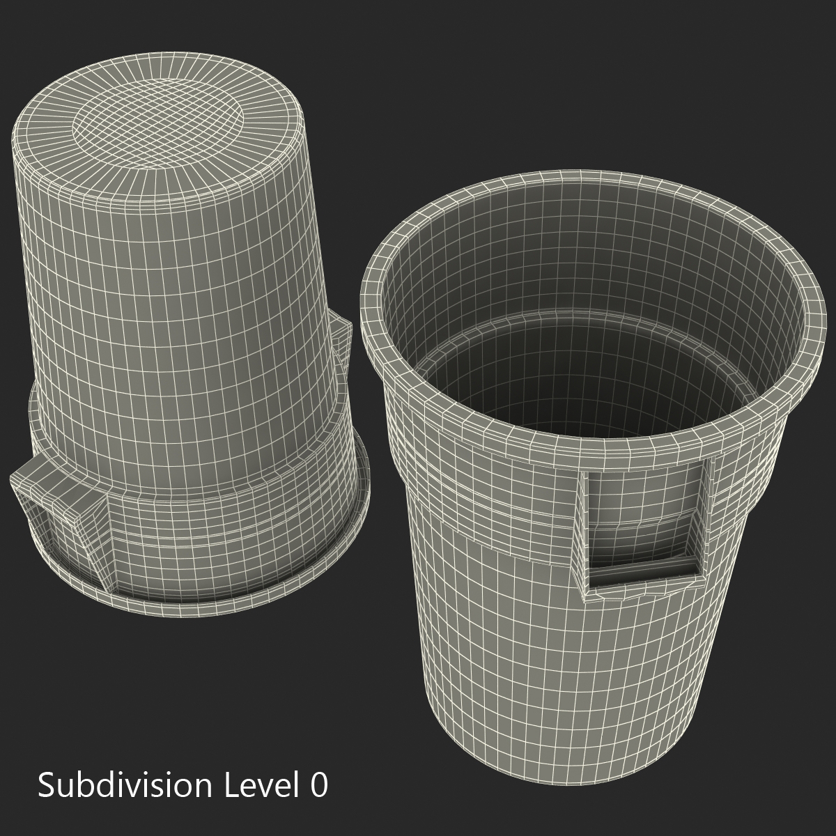 Plastic Garbage Can 3D model