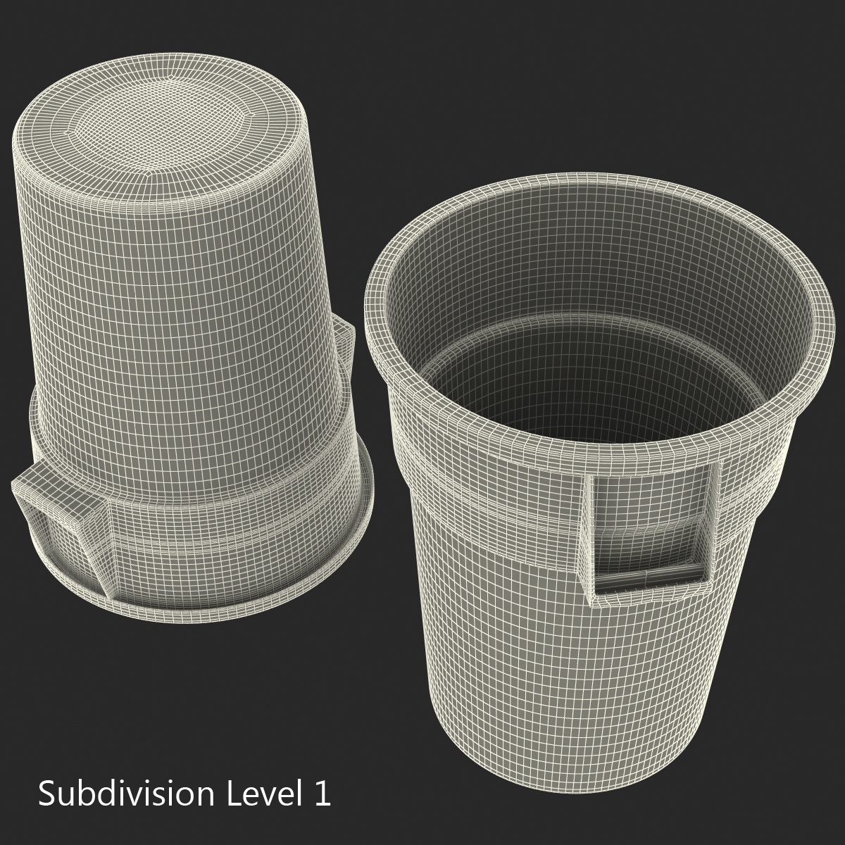 Plastic Garbage Can 3D model