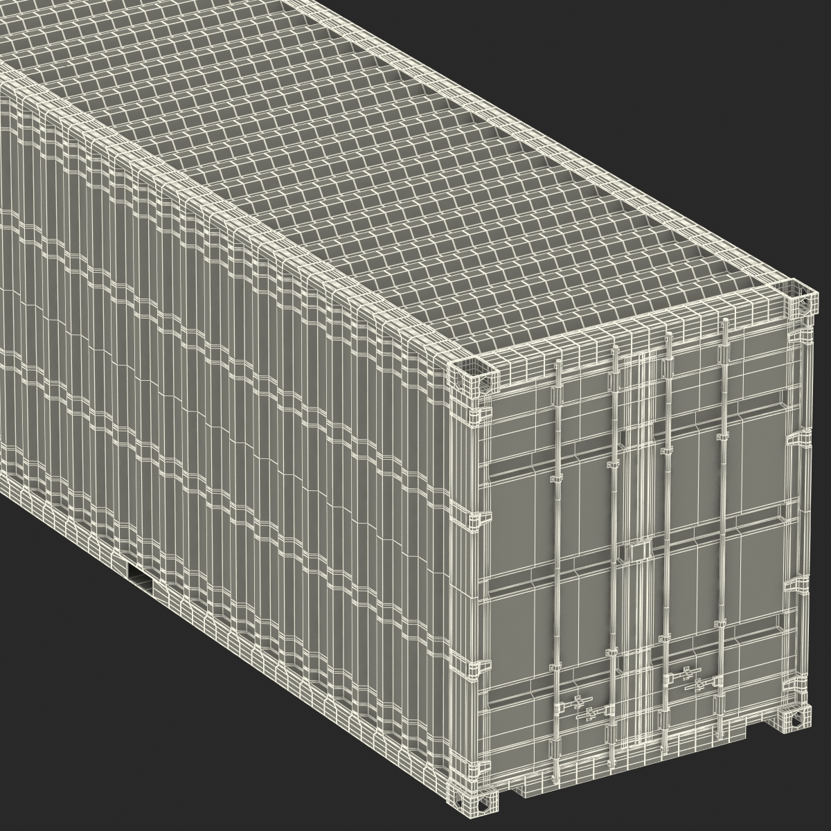 3D model 40 ft High-Cube Container Blue