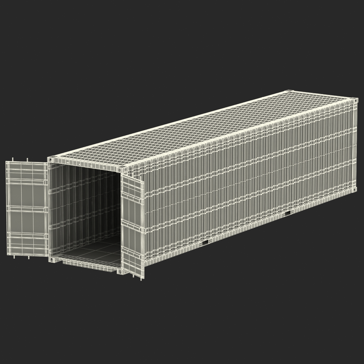 3D model 40 ft High-Cube Container Blue