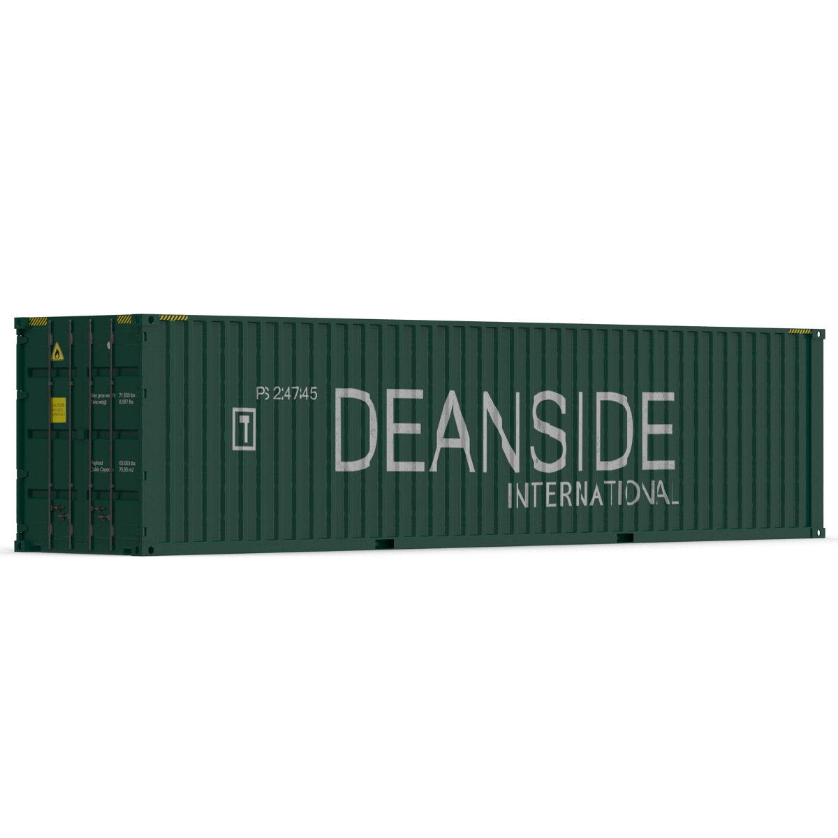 3D 40 ft High-Cube Container Green