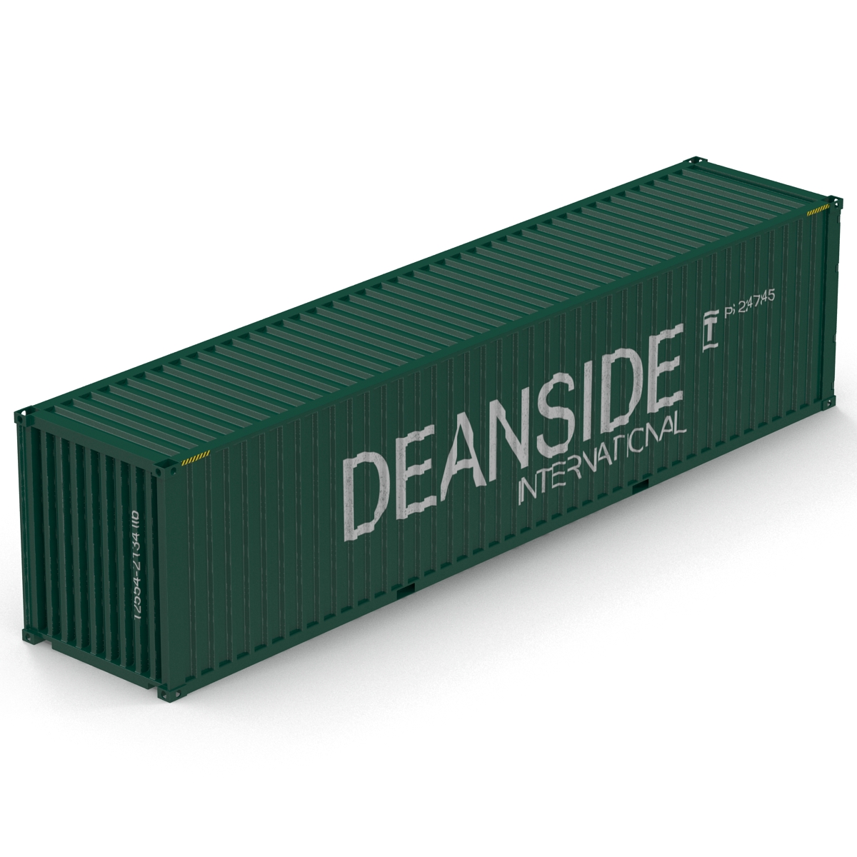 3D 40 ft High-Cube Container Green