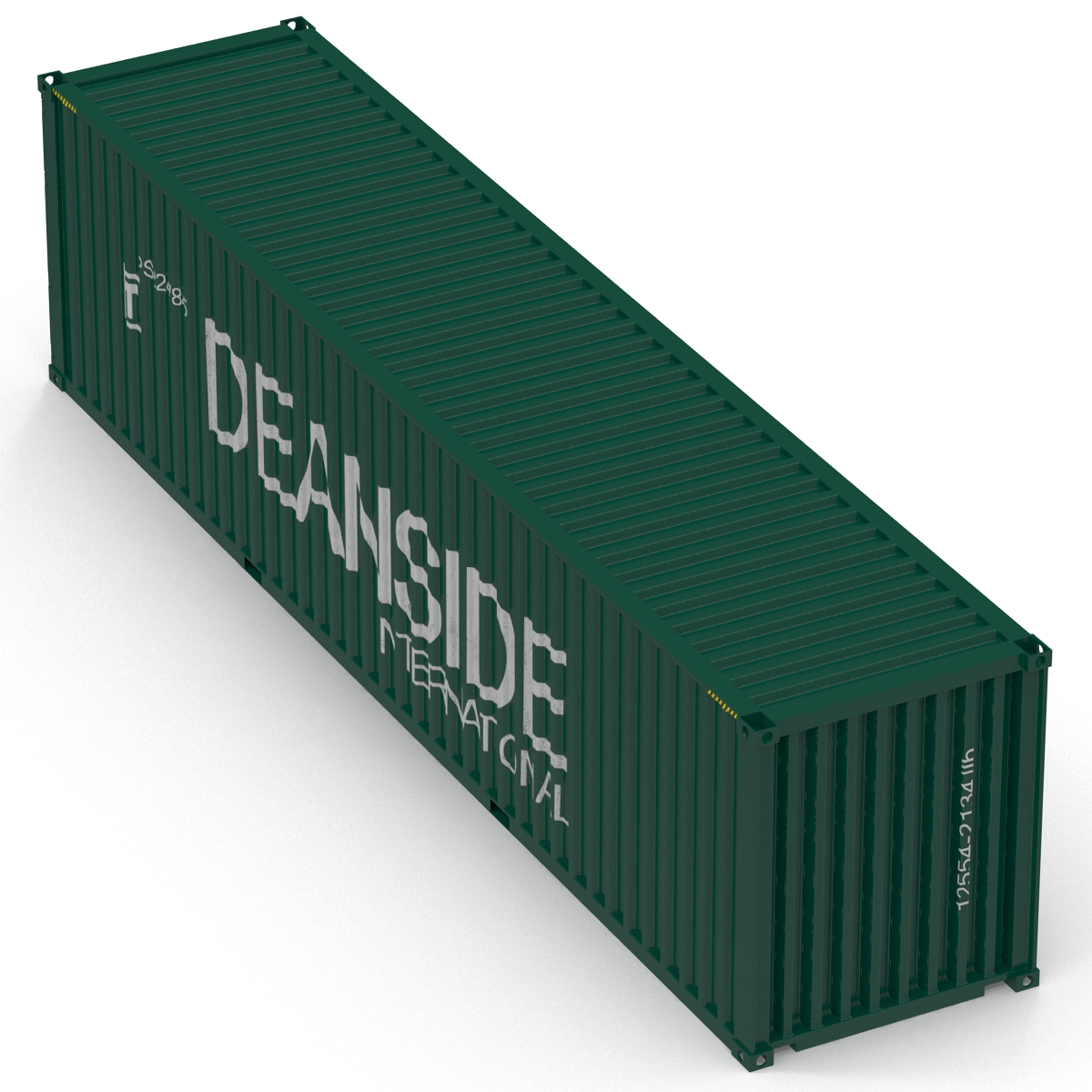 3D 40 ft High-Cube Container Green