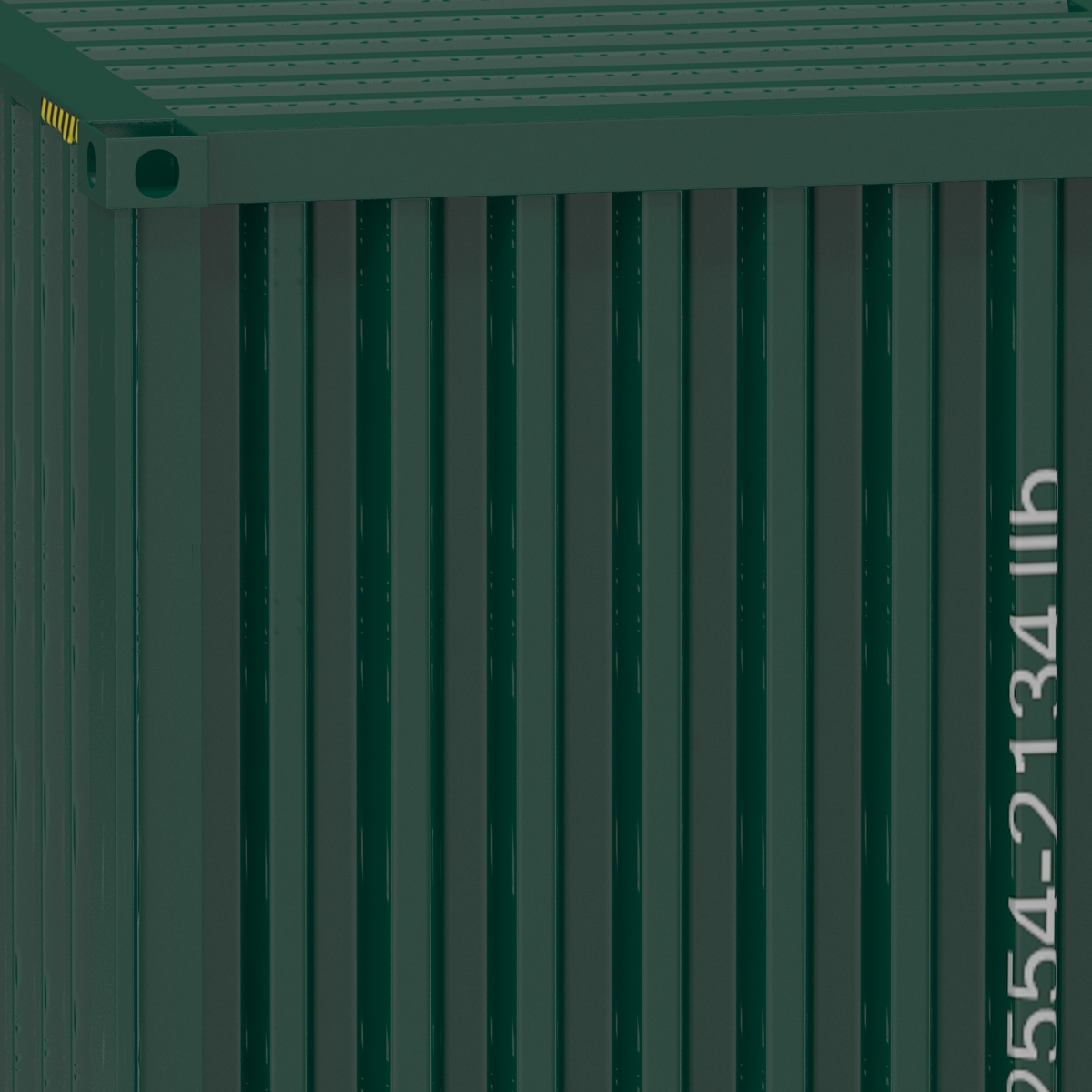 3D 40 ft High-Cube Container Green