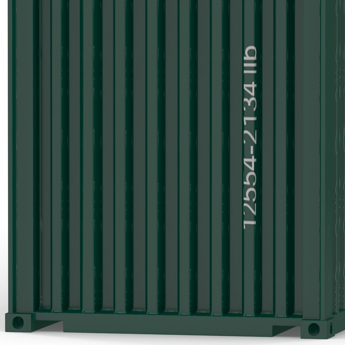 3D 40 ft High-Cube Container Green