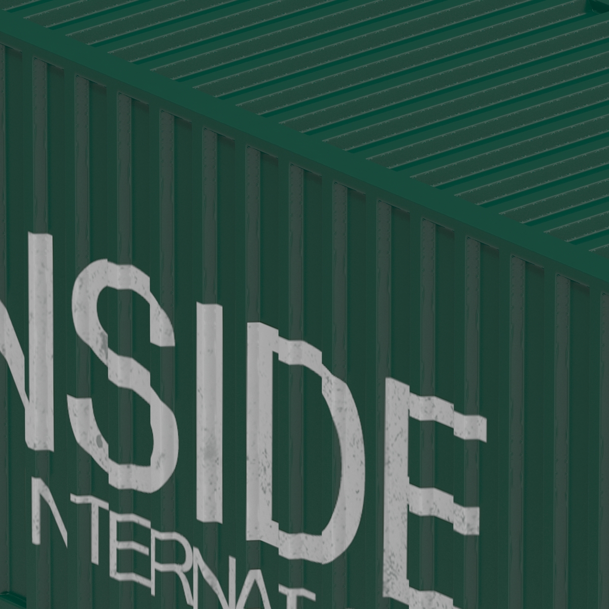 3D 40 ft High-Cube Container Green