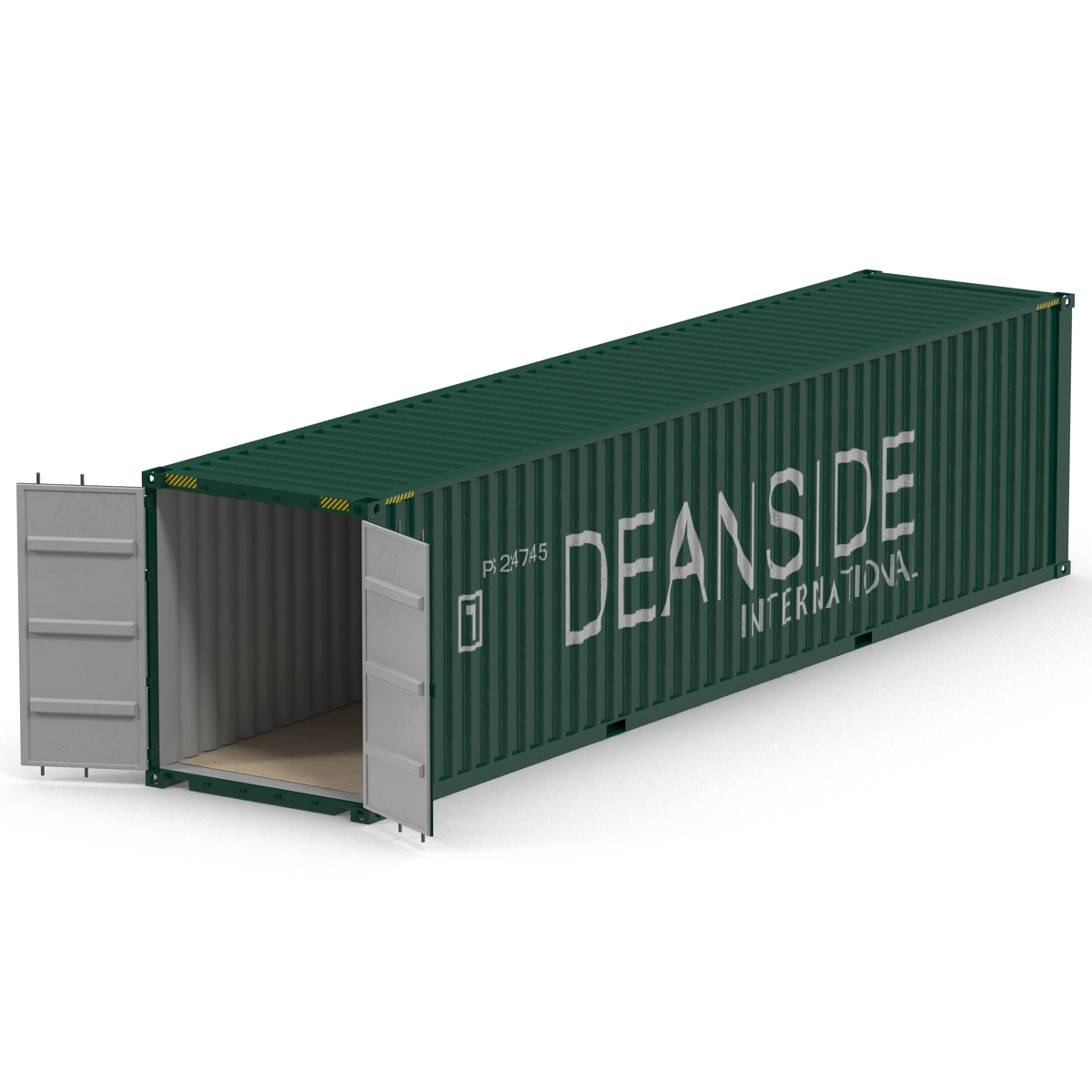 3D 40 ft High-Cube Container Green