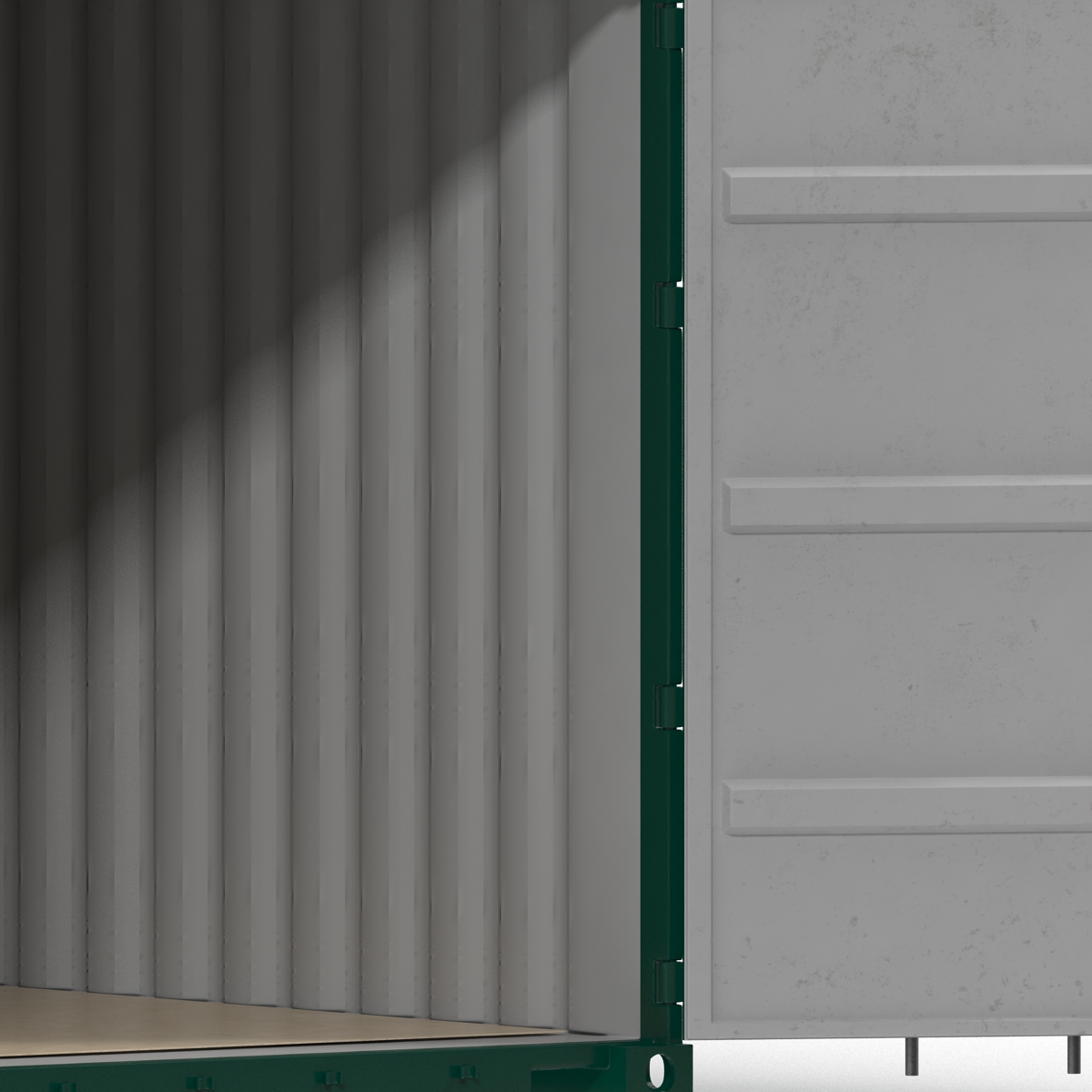 3D 40 ft High-Cube Container Green